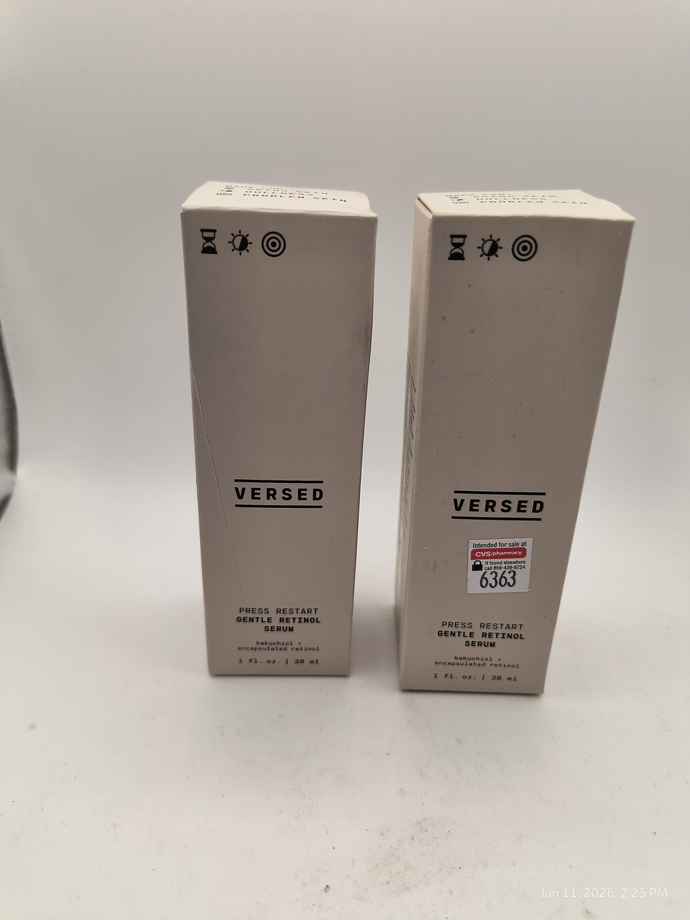 Two Pack Versed Press Restart Gentle Retinol Serum Nighttime 1 Floz Each BULK Av